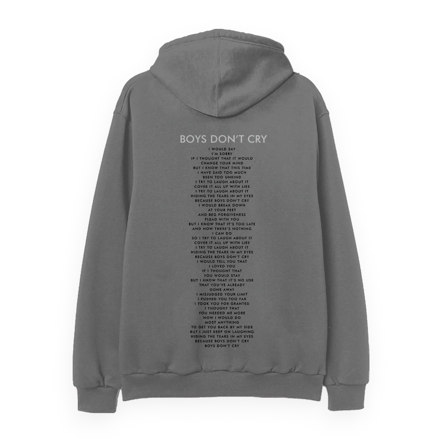 Boys Don't Cry Grey Hoodie - Image 2