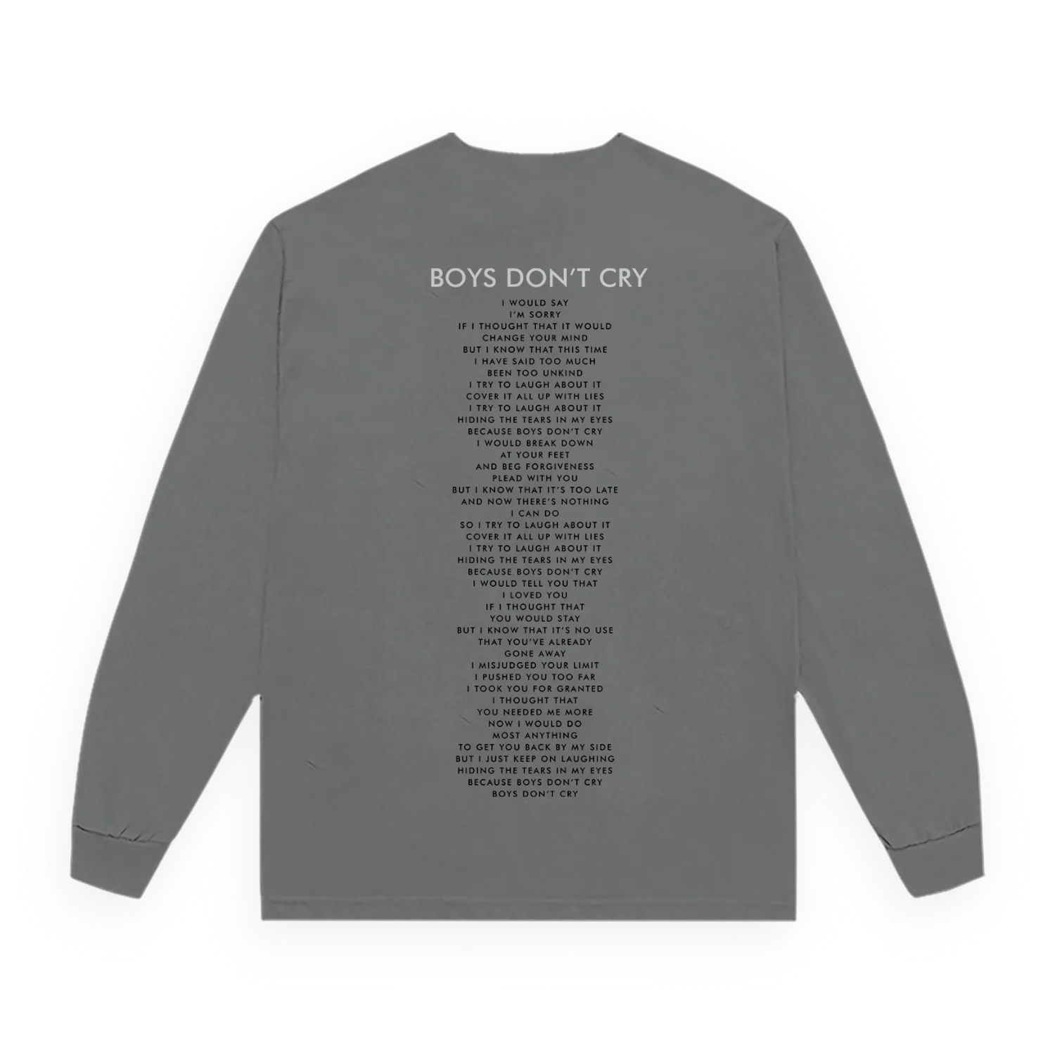 Boys Don't Cry Grey Long Sleeve - Image 2